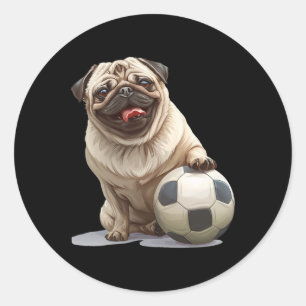 Adesivo Time de Futebol de Cachorro Pug Filhote Esportes A