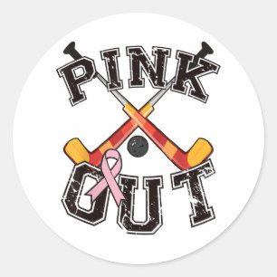 Adesivo Time de hóquei de campo Pink Out Conscientização s