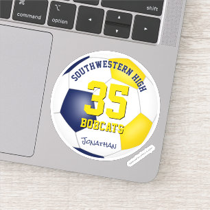 Adesivo time de ouro azul colorido futebol masculino