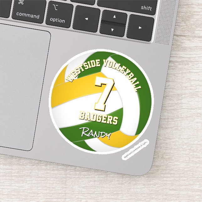 Adesivo time de ouro verde colorido voleibol (Detalhe)