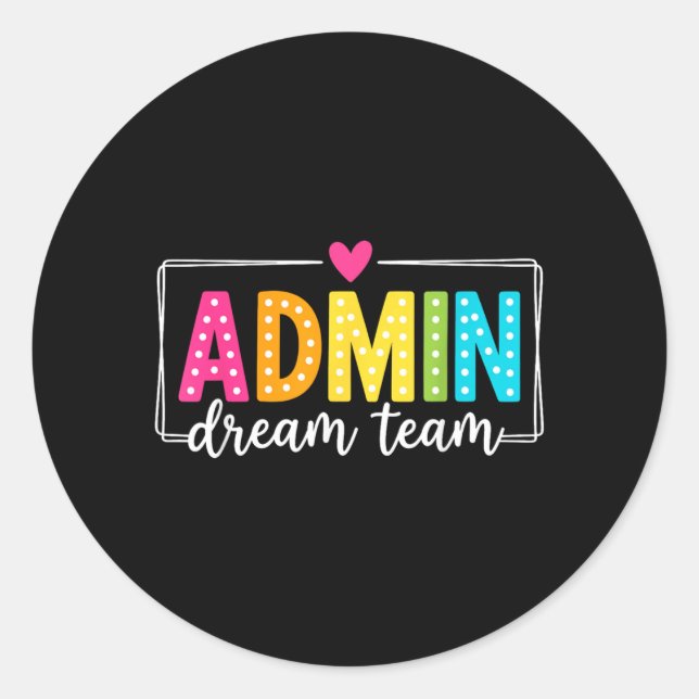 Adesivo Time de sonho Admin de volta às aulas Professores  (Frente)