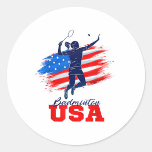 Adesivo Time de Suporte Badminton EUA Bandeira Americana E
