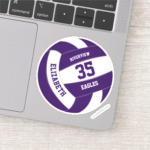 Adesivo time roxo e branco colorido voleibol feminino