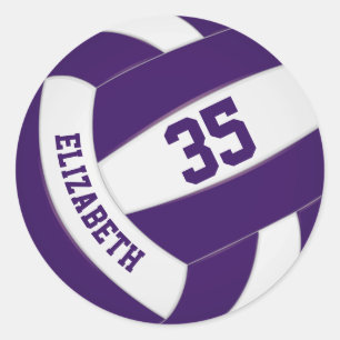 Adesivo time roxo e branco colorido voleibol feminino