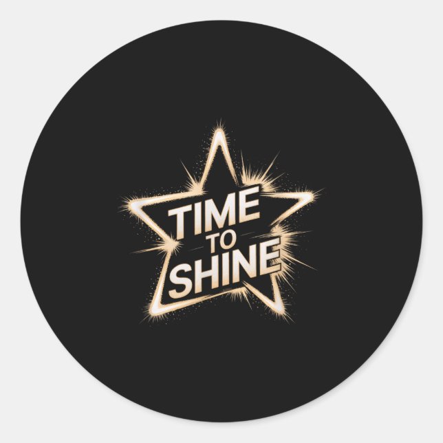 Adesivo Time Women To Shine Motivational Star Men Kids  (Frente)