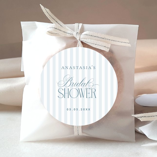 Adesivo Timeless Blue Stripes Bridal Shower (Criador carregado)