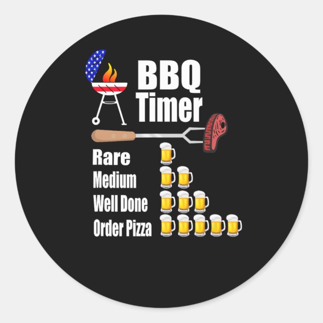 Adesivo Timer Engraçado de Churrasco - Presente de Grill G (Frente)