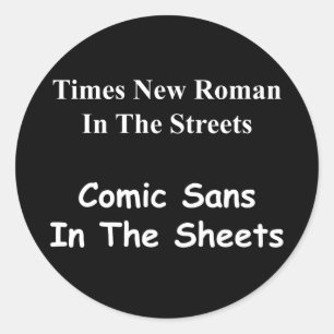 Adesivo Times New Roman nas ruas, banda desenhada...  .
