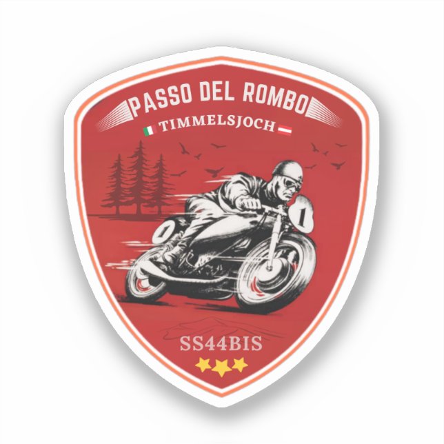 Adesivo Timmelsjoch - passo del rombo motorbike trip (Frente)