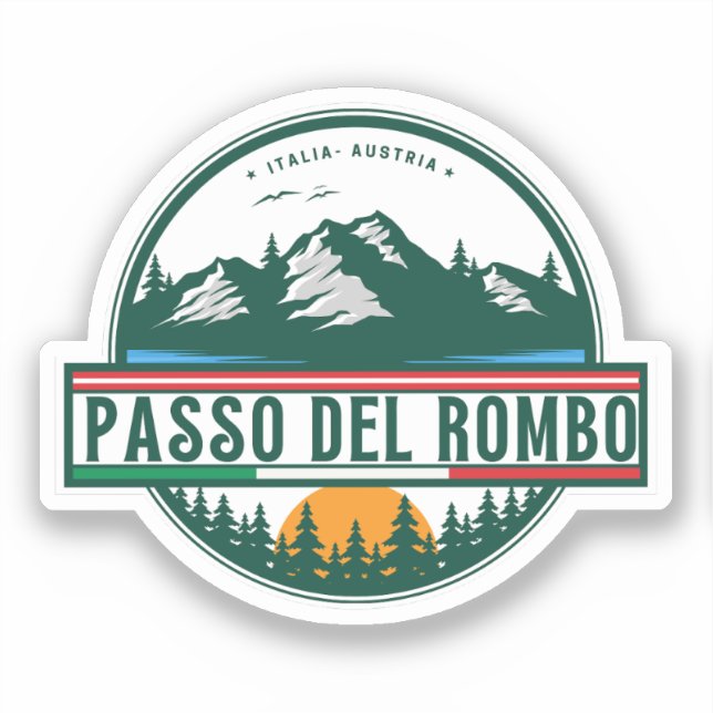 Adesivo Timmelsjoch - passo del rombo motorbike trip (Frente)