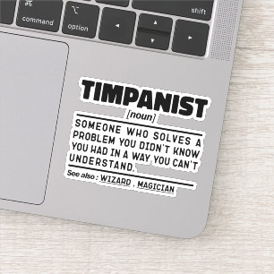 Adesivo Timpanista Noun Timpani Jogador de Música Engraçad