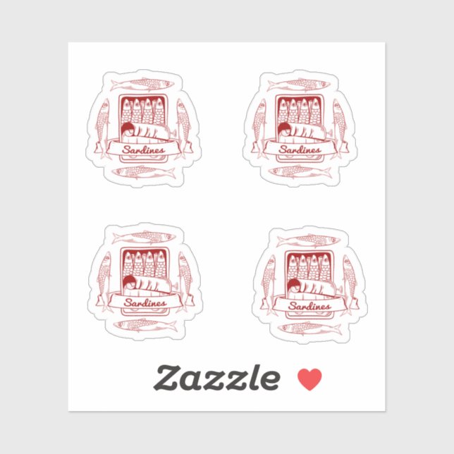 Adesivo Tin de sardinha pop art (Folha)