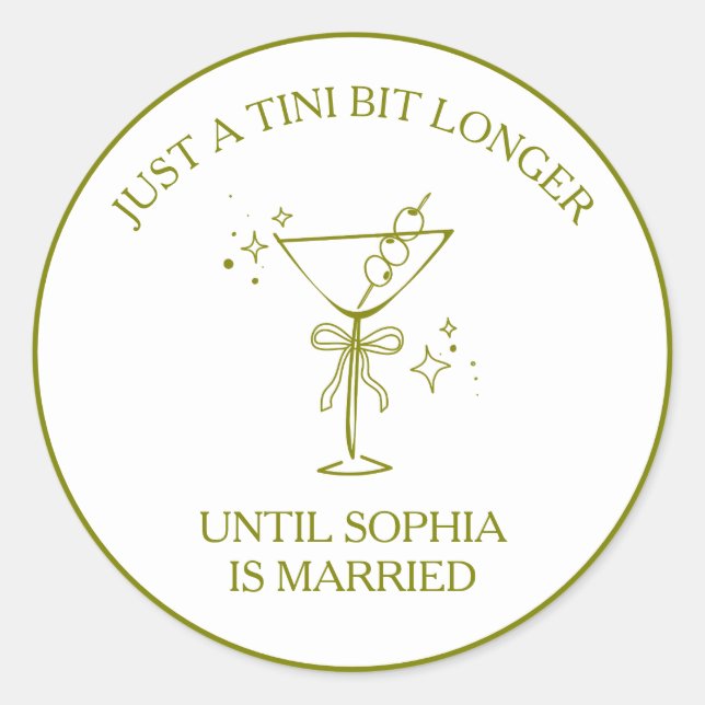 Adesivo "Tini Bit Longer" Azeitona de Dirty Martini Desped (Frente)
