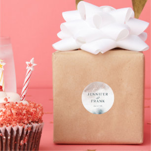 Adesivo Tinta de Álcool Elegante Dourada Blush Azul Mínimo