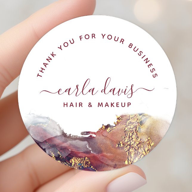 Adesivo Tinta De Aquarela Líquida De Arte Moderna Roxa E D (Criador carregado)