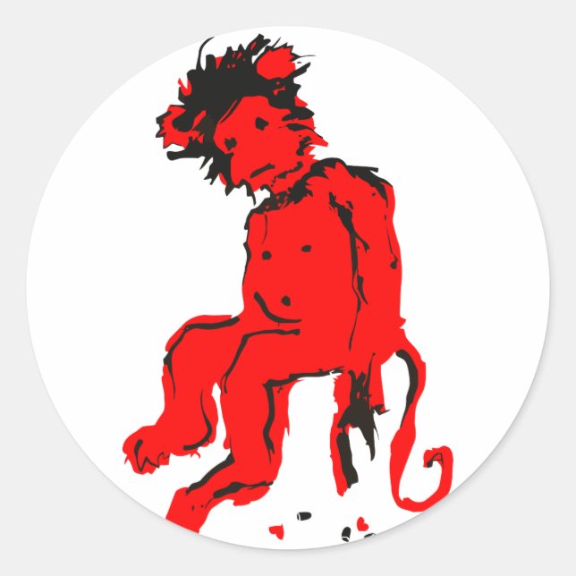 Adesivo tinta de macaco emo (Frente)