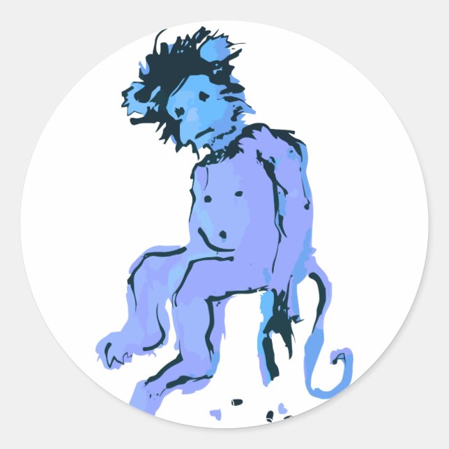 Adesivo tinta de macaco emo (Frente)