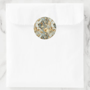 Adesivo Tinta Floral Watercolor Golden Blues Grays