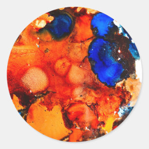 Adesivo Tinta laranja de abstrato