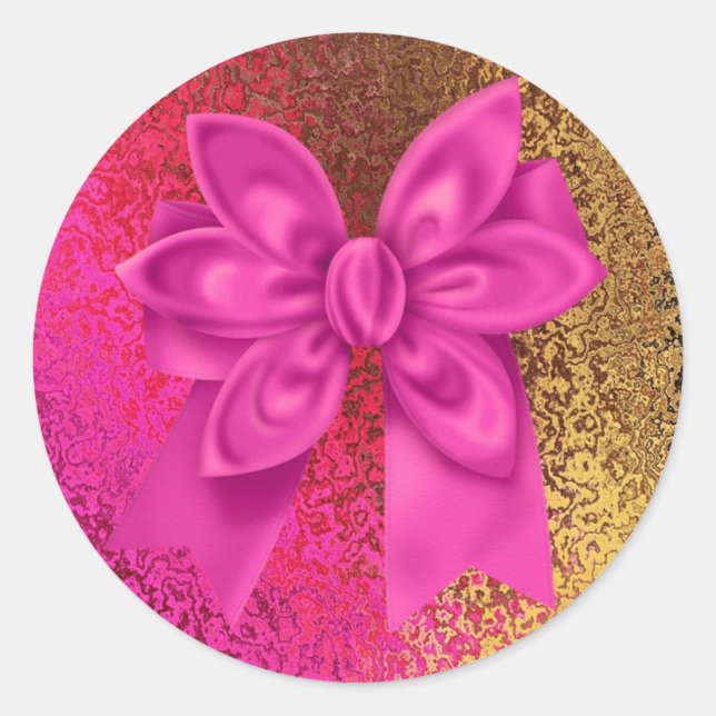 Adesivo Tinta rosa e dourada Olhe com Arco rosa (Frente)