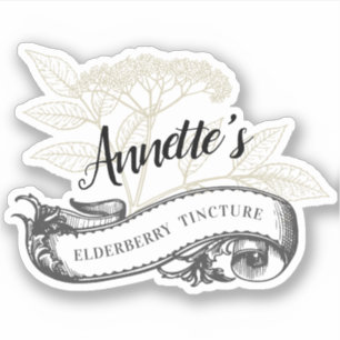 Adesivo Tintura de Elderberry ou Elderflower personalizado