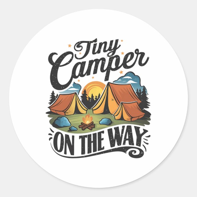 Adesivo Tiny Camper a Caminho Anúncio de Gravidez para Ama (Frente)