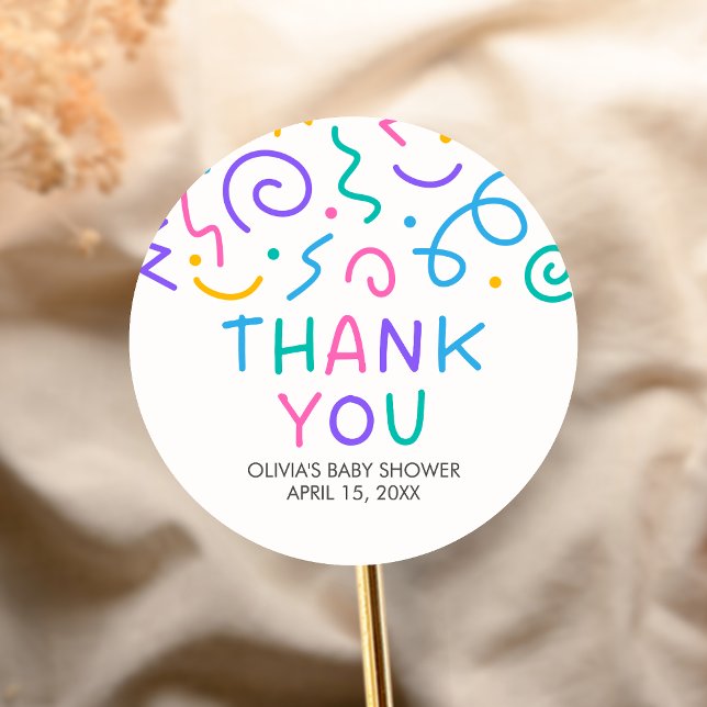 Adesivo Tiny Human Shindig Baby Shower (Retro Tiny Human Shindig Baby Shower Sticker)