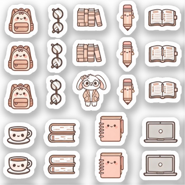 Adesivo Tiny latte study time (Frente)