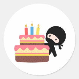 Adesivo Tiny Ninja Atrás do Bolo de Aniversário