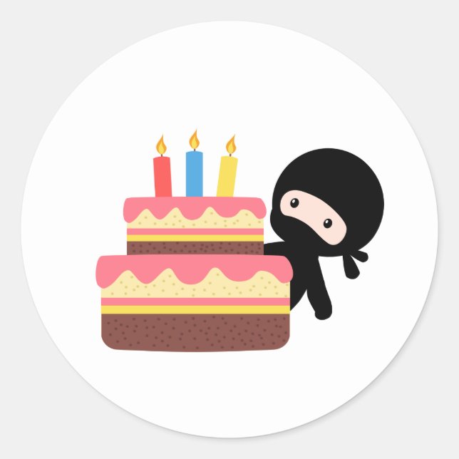 Adesivo Tiny Ninja Atrás do Bolo de Aniversário (Frente)