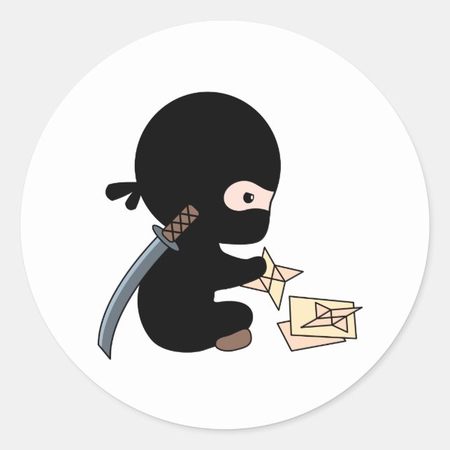 Adesivo Tiny Ninja - Fazer Origami - Jogando Estrela (Frente)