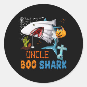 Adesivo Tio Boo Shark Halloween Tubarão Fantasma Com Abóbo