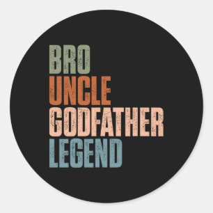 Adesivo Tio Bro Retro Legendário Pai Deus Engraçado Dia do