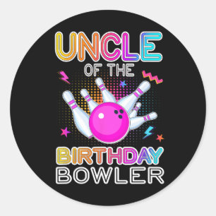 Adesivo Tio Da Festa De Boliche De Aniversário De Bowler C