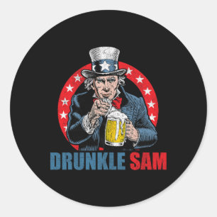 Adesivo Tio Sam Bêbado Engraçado 4 De Julho Tio Sam Cervej