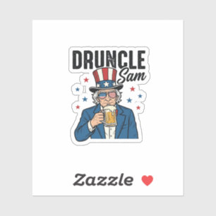 Adesivo Tio Sam Divertido Design Vetorial de Cerveja Patri