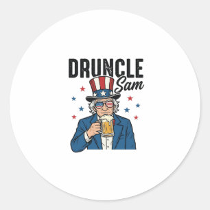 Adesivo Tio Sam Engraçado Desenho Vetorial de Cerveja Patr