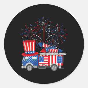 Adesivo Tio Sam Firecaminhão E Fireworks Engraçado, Usa Ba