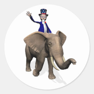 Adesivo Tio Sam montado num Elefante