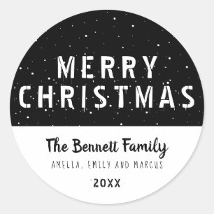 Adesivo Típica Branca e Negra Moderna Feliz Natal