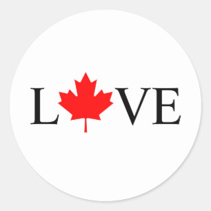 Adesivo Típica de amor com folha de mapa vermelha do Canad