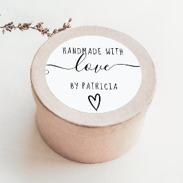 Adesivo Típica de amor feita à mão - branco preto mínimo