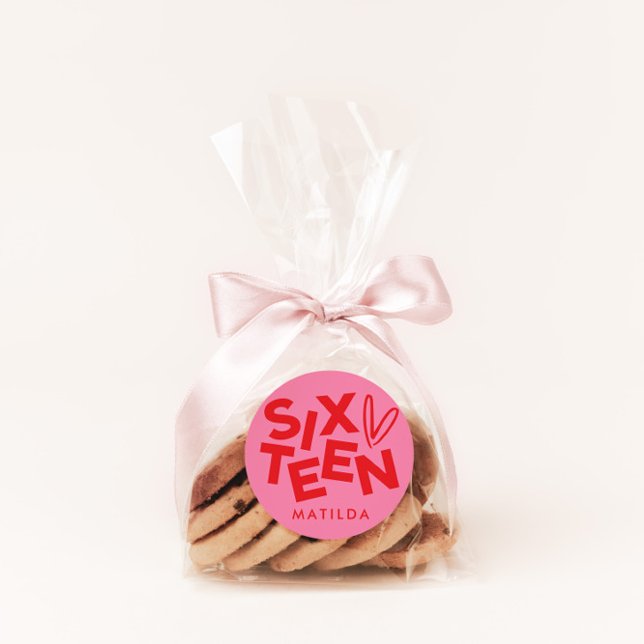 Adesivo Típica mínima vermelha moderna, 16 anos (Criador carregado)