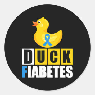 Adesivo Tipo 1 Diabetes Duck Fiabetes Sensibilização para 