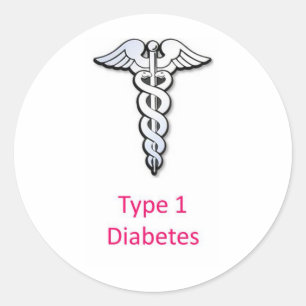 Adesivo Tipo - 1 rosa do diabetes