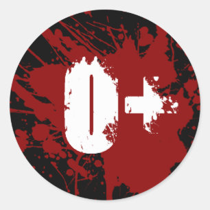 Adesivo Tipo de sangue positivo zombi de O do vampiro da