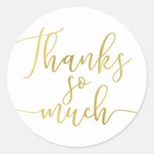 Adesivo Tipo De Script De Folha Ouro Muito Obrigado Obriga