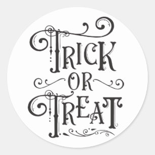 Adesivo Tipo de Tipografia Vintage de Trick ou Tratar Hall
