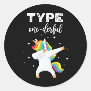 Adesivo Tipo Maravilhoso Dabbing Unicorn Diabetes Consciên