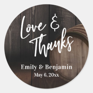 Adesivo Tipografia Casual de Obrigados e Amor com Cano de 